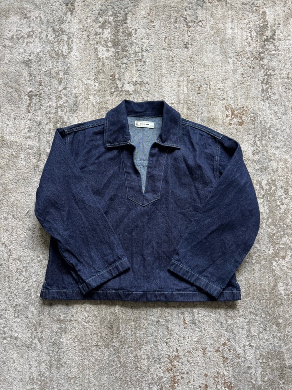 Everlane The Cropped Denim Tunic - Tungsten Rinse - Size S